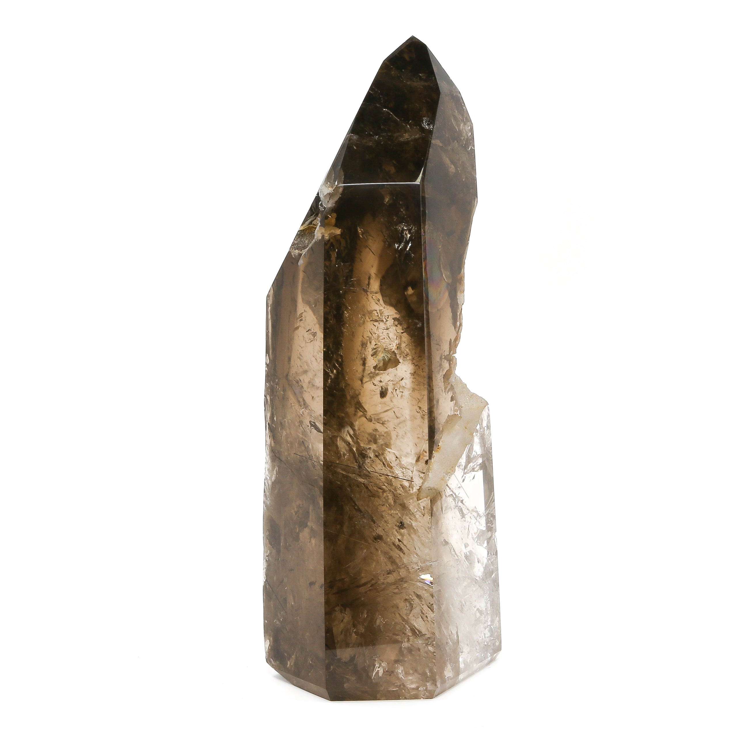 Rutilated Smoky Phantom Quartz Part Polished/Part Natural Point from Brazil | Venusrox
