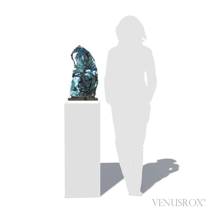 Labradorite Part Polished/Part Natural Freeform from Madagascar mounted on a bespoke stand | Venusrox