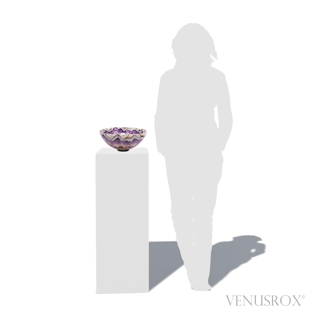 Chevron Amethyst Polished Bowl from India | Venusrox