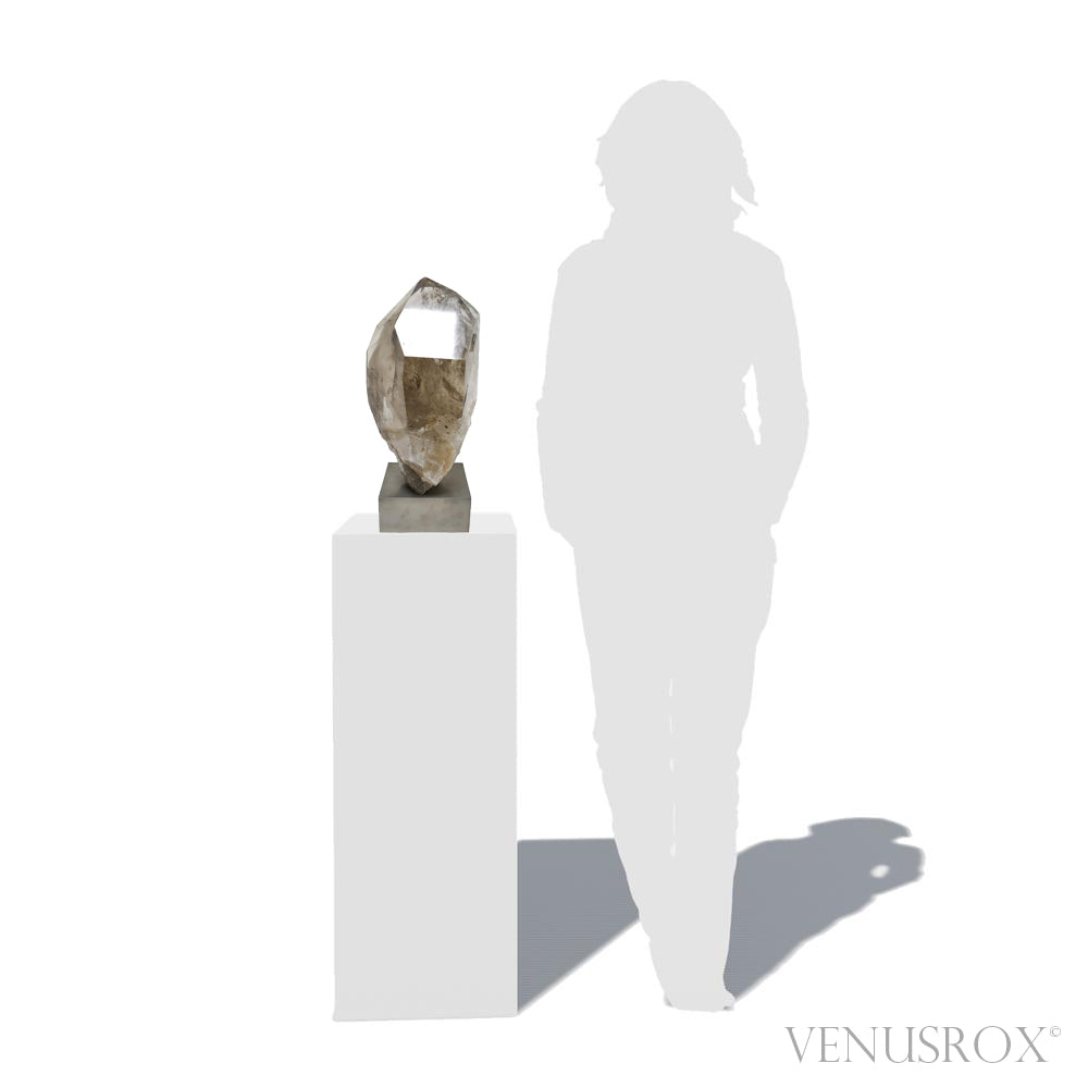 Rutilated/Smoky Quartz Polished/Natural Point with Phantoms from Brazil mounted on a bespoke stand | Venusrox