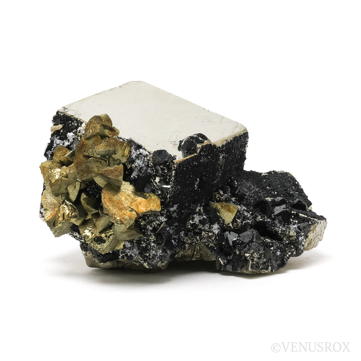 Pyrite with Chalcopyrite & Sphalerite Natural Cluster from the Huanzala Mine, Huallanca District, Huanuco Department, Peru | Venusrox
