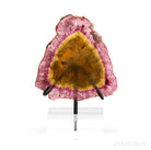 Pink/Yellow Tourmaline Polished Slice from the Malkhan Pegmatite Field, Krasnyi Chikoy, Chitinskaya Oblast, Transbaikal, Eastern Siberia, Russia mounted on a bespoke stand | Venusrox