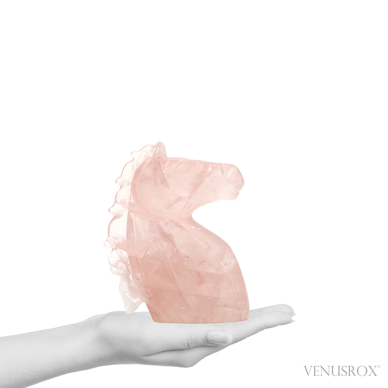 Rose Quartz Polished Horse Head from Brazil | Venusrox