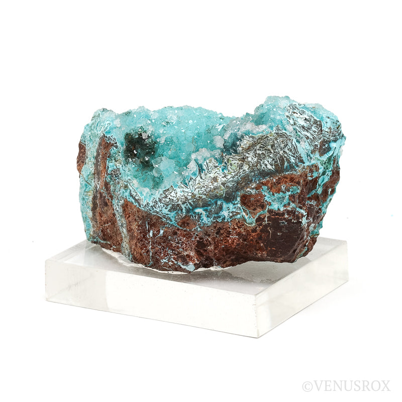 Gem Silica & Chrysocolla with Malachite & Clear Quartz on Matrix Natural Crystal from the Lily Mine, Pisco Umay, Ica, Peru | Venusrox