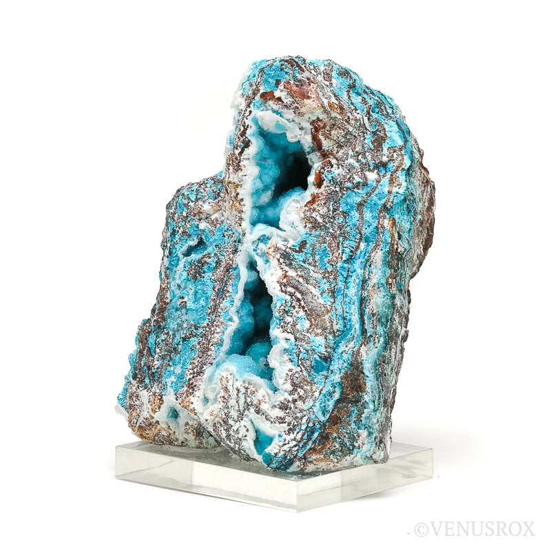 An exceptionally beautiful Gem Silica & Chrysocolla with Quartz on Calcite & Matrix Natural Crystal from the Lily Mine, Pisco Umay, Ica, Peru | Venusrox