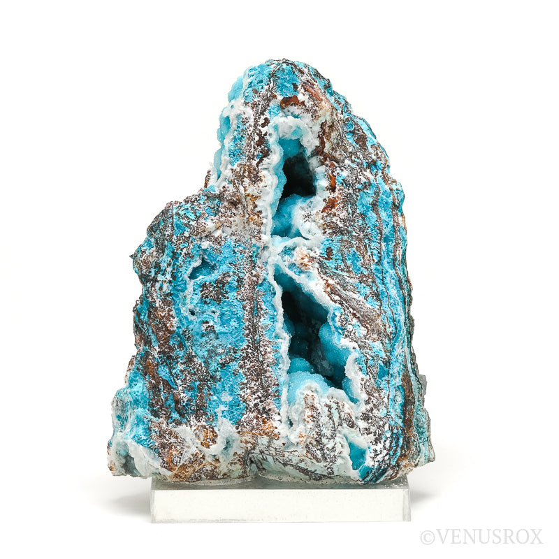 An exceptionally beautiful Gem Silica & Chrysocolla with Quartz on Calcite & Matrix Natural Crystal from the Lily Mine, Pisco Umay, Ica, Peru | Venusrox