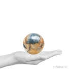 Blue Kyanite in Golden Quartz Polished Sphere from India | Venusrox