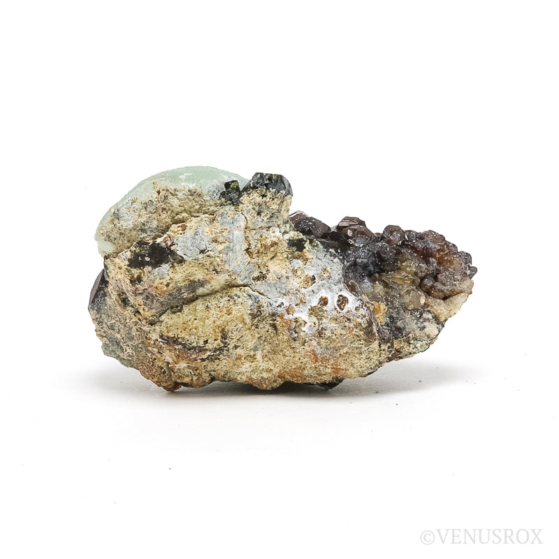 Prehnite with Epidote on Mali Garnet Natural Specimen from the Kayes Region, Mali | Venusrox