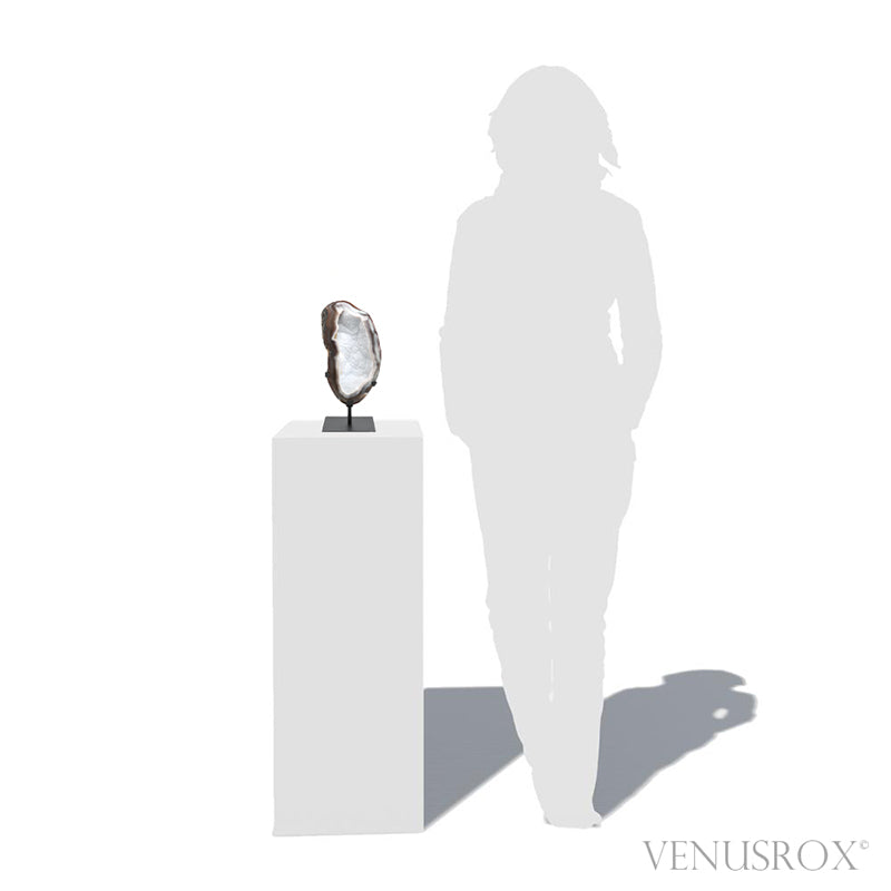 Agate Part Polished/Part Natural Geode from Brazil mounted in a bespoke stand | Venusrox