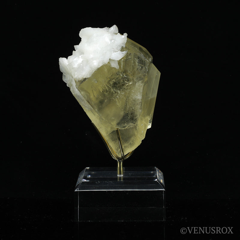 Calcite with Stilbite Natural Cluster from India mounted on a bespoke stand | Venusrox