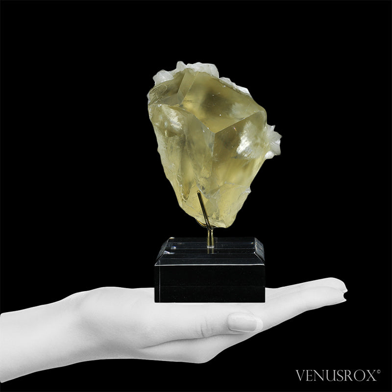 Calcite with Stilbite Natural Cluster from India mounted on a bespoke stand | Venusrox