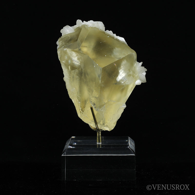 Calcite with Stilbite Natural Cluster from India mounted on a bespoke stand | Venusrox