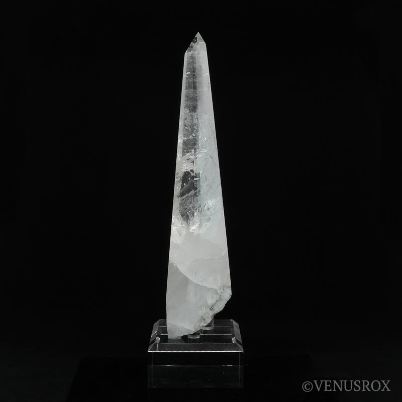 Clear Quartz with Albite & Mica Part Polished/Part Natural Point from Brazil mounted on a bespoke stand | Venusrox