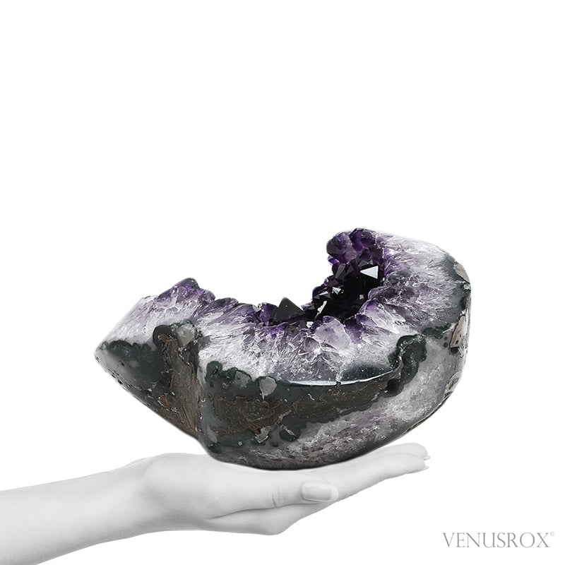 Amethyst with Quartz & Agate Part Polished/Part Natural Cluster from Uruguay | Venusrox