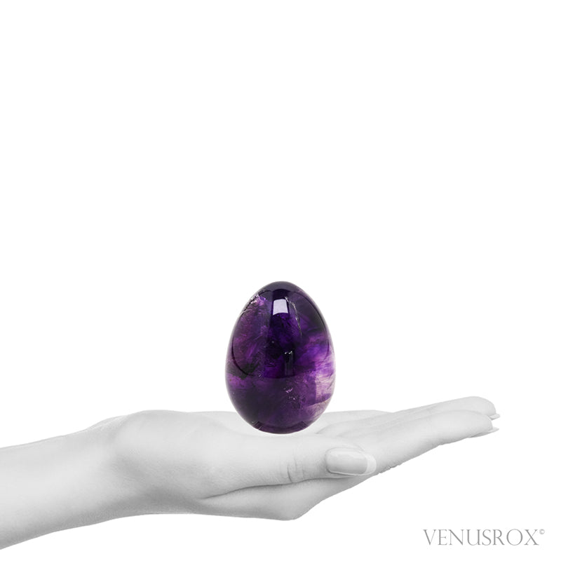 Amethyst Phantom Quartz Polished Egg from the Goboboseb Mountains, Namibia | Venusrox
