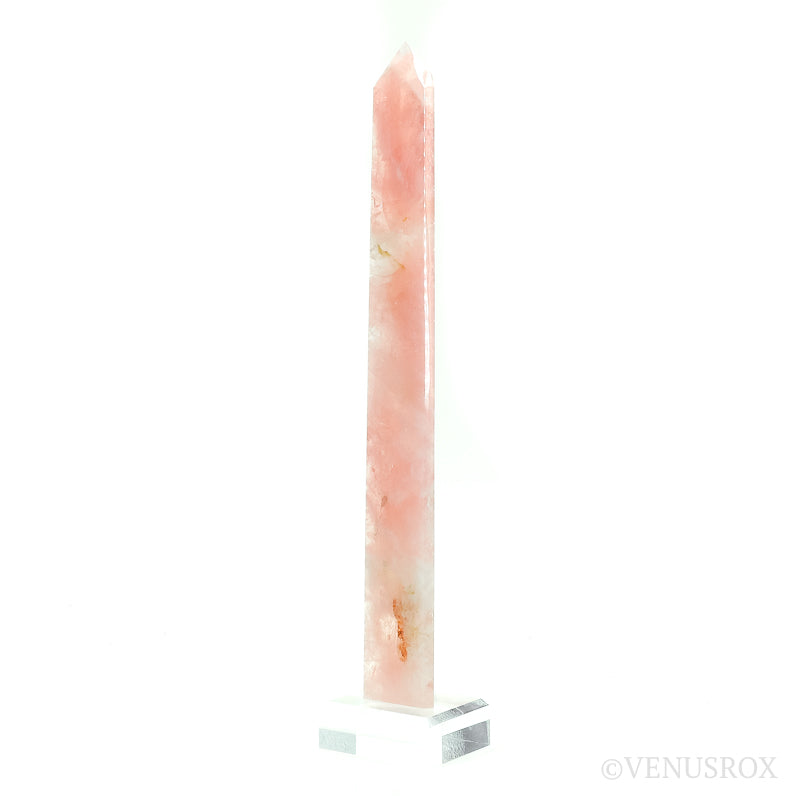Rose Quartz Polished Point from Brazil mounted on a bespoke stand | Venusrox