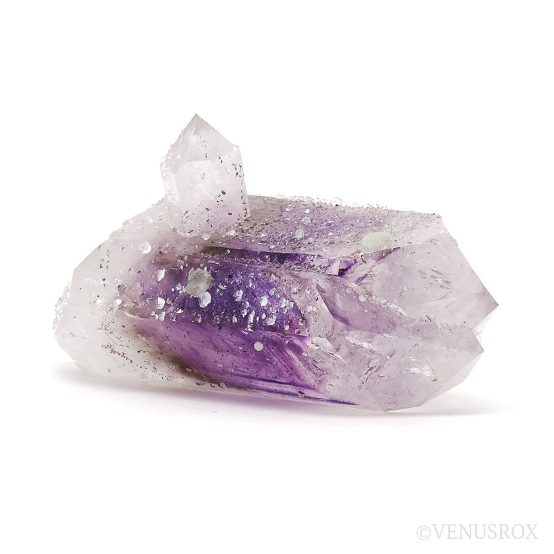 Brandberg Amethyst/Smoky Phantom Quartz with Prehnite Double Terminated Natural Point from the Brandberg Mountains, Namibia | Venusrox