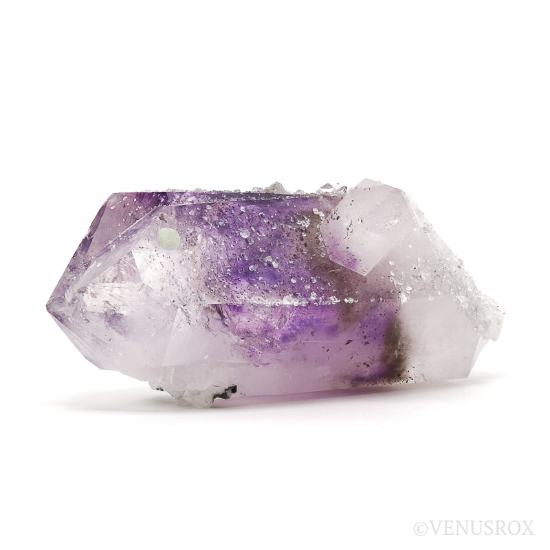 Brandberg Amethyst/Smoky Phantom Quartz with Prehnite Double Terminated Natural Point from the Brandberg Mountains, Namibia | Venusrox