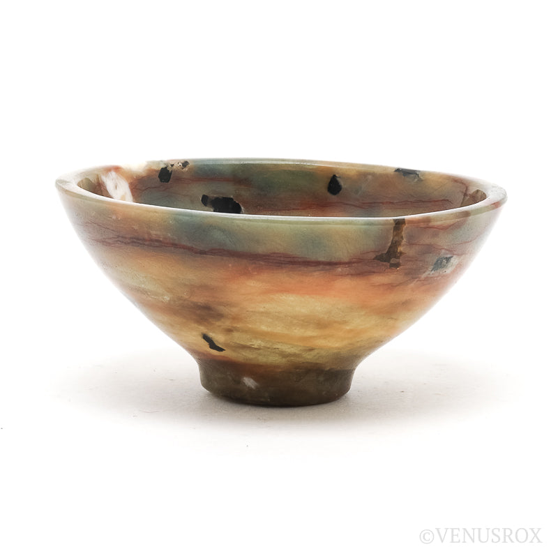 Yellow/Blue Sapphire with Black Tourmaline Polished Bowl from India | Venusrox