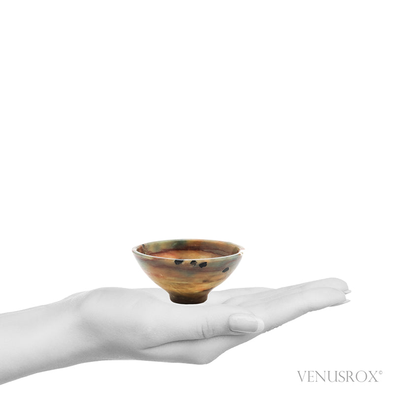 Yellow/Blue Sapphire with Black Tourmaline Polished Bowl from India | Venusrox