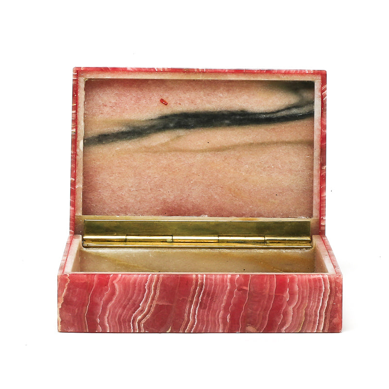 Rhodochrosite lined with Clear Quartz Box from Argentina | Venusrox