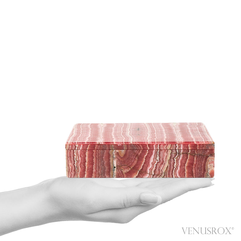 Rhodochrosite lined with Clear Quartz Box from Argentina | Venusrox