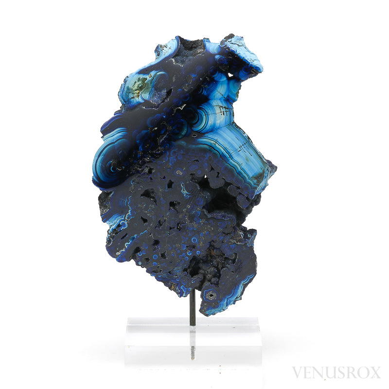 Azurite & Shattuckite Part Polished/Part Natural Crystal from Russia | Venusrox