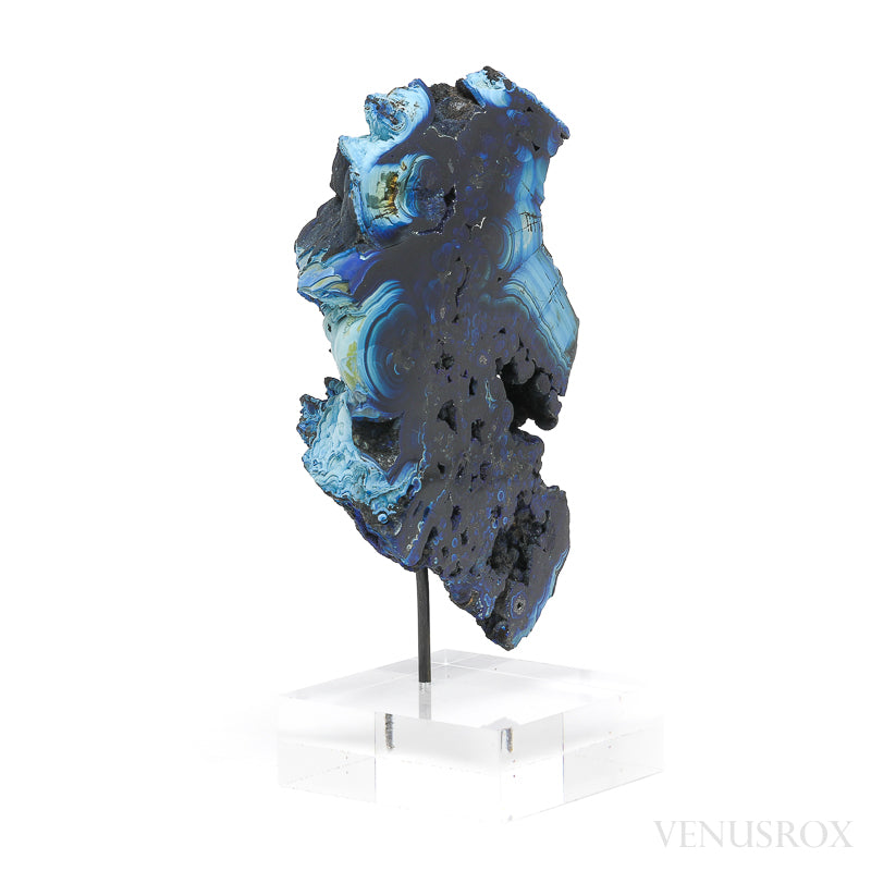 Azurite & Shattuckite Part Polished/Part Natural Crystal from Russia | Venusrox