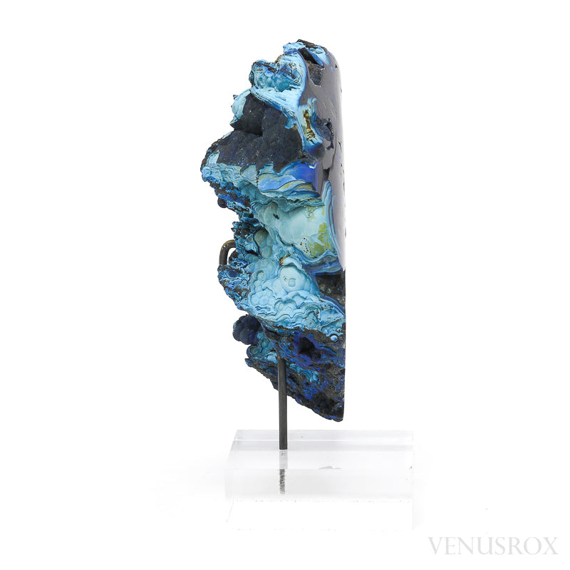 Azurite & Shattuckite Part Polished/Part Natural Crystal from Russia | Venusrox