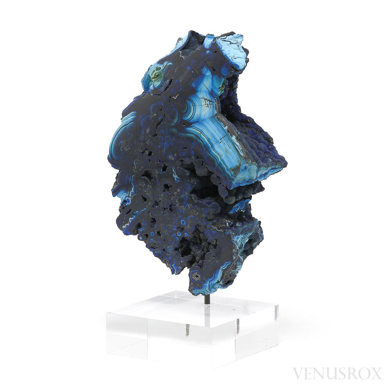 Azurite & Shattuckite Part Polished/Part Natural Crystal from Russia | Venusrox