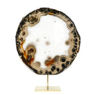 Agate with Clear Quartz Polished Slice from Brazil mounted in a bespoke stand | Venusrox