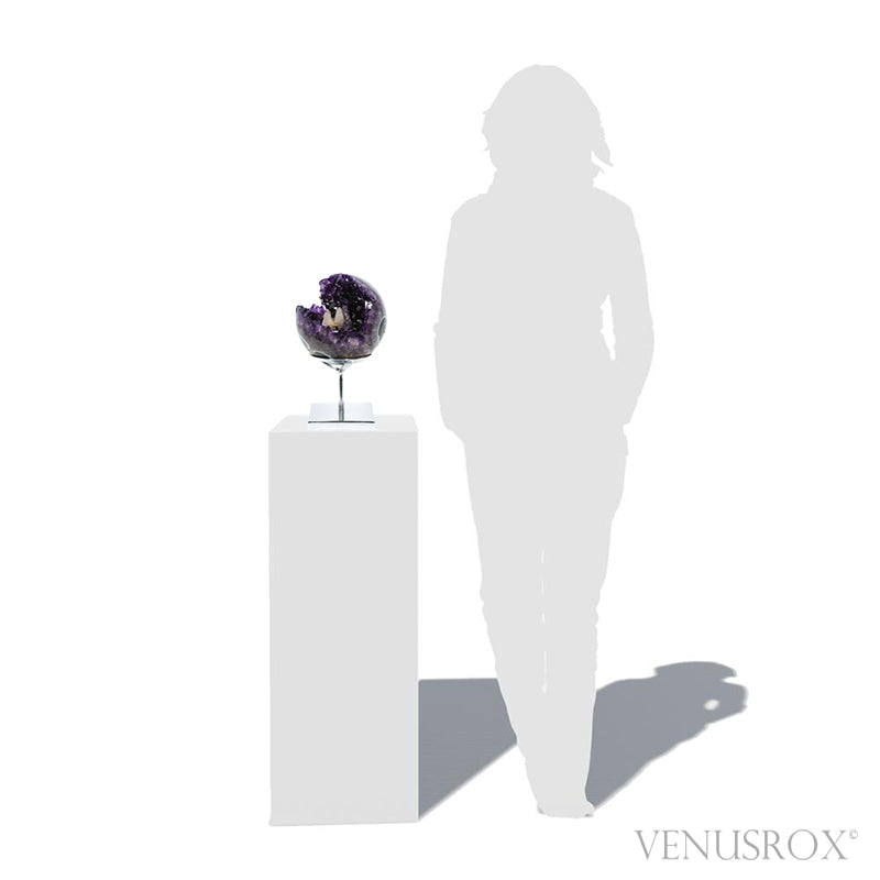 Amethyst with Agate & Calcite Geode Sphere from Brazil | Venusrox
