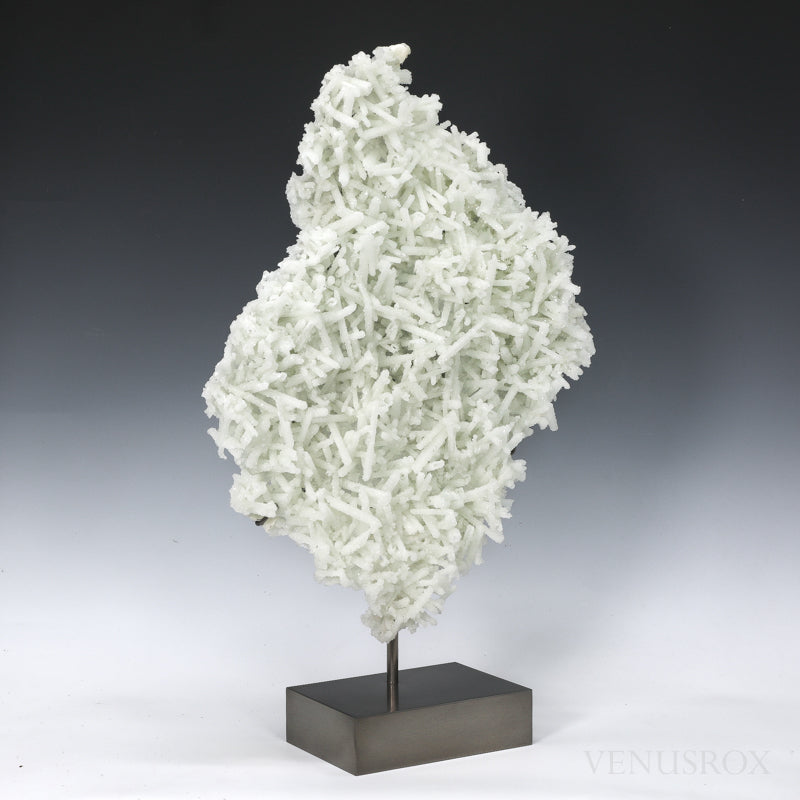 Prehnite Pseudomorph after Laumontite with Apophyllite Natural Cluster from Pathanwadi Quarry, Malad, Mumbai, Maharashtra, India mounted on a bespoke stand | Venusrox