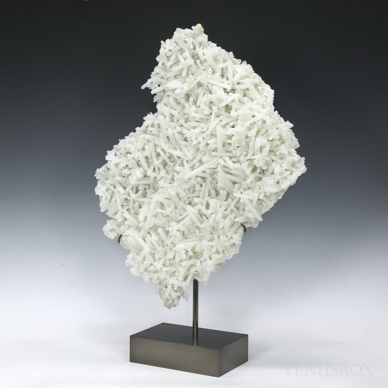 Prehnite Pseudomorph after Laumontite with Apophyllite Natural Cluster from Pathanwadi Quarry, Malad, Mumbai, Maharashtra, India mounted on a bespoke stand | Venusrox