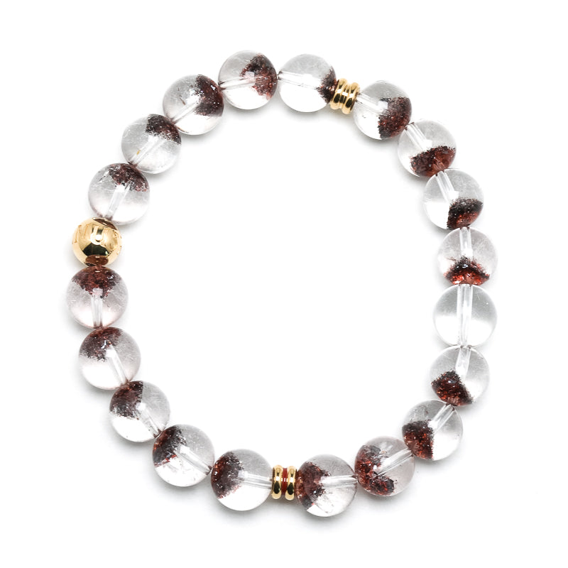 Clear Quartz with Hematite and Goethite Phantom Bracelet from Brazil | Venusrox