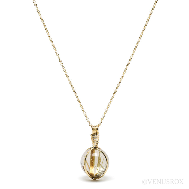 Golden Rutilated Quartz Pendant from Novo Horizonte, Bahia, Brazil | Venusrox