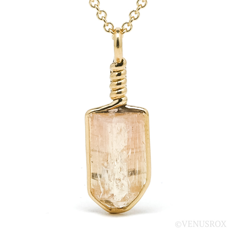 Imperial Topaz Natural Crystal Pendant from Rodrigo Silva District, Ouro Preto, Minas Gerais, Brazil