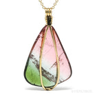 Pink/Green Tourmaline Polished Crystal Pendant from Brazil | Venusrox