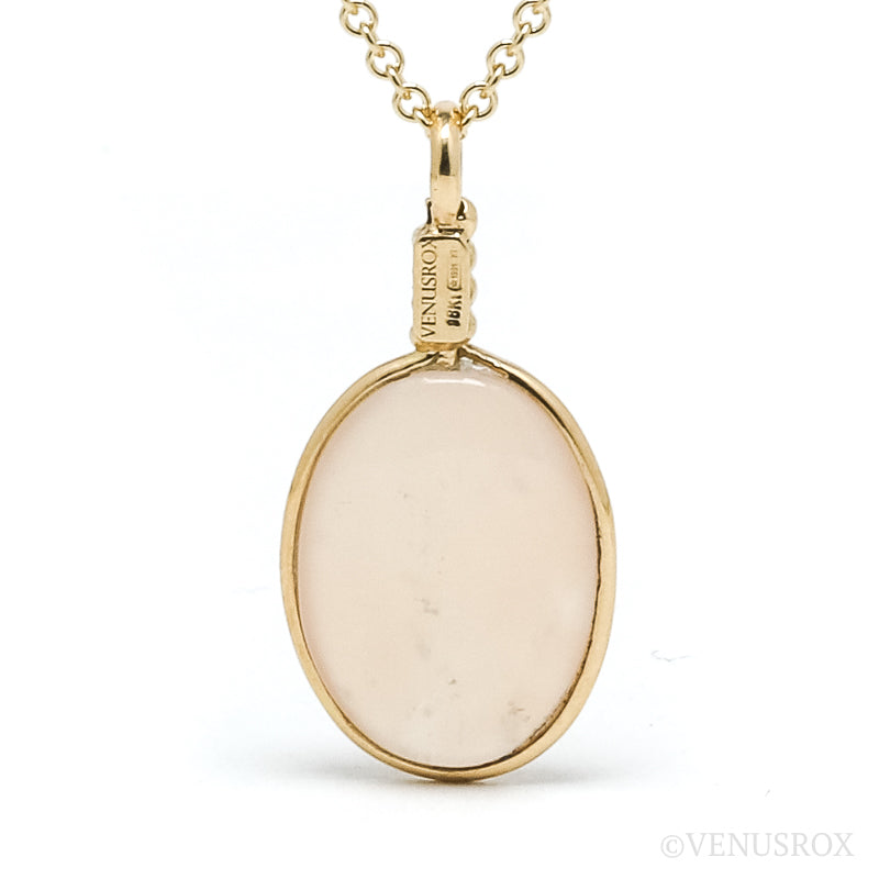 Peach Moonstone Polished Crystal Pendant from India | Venusrox