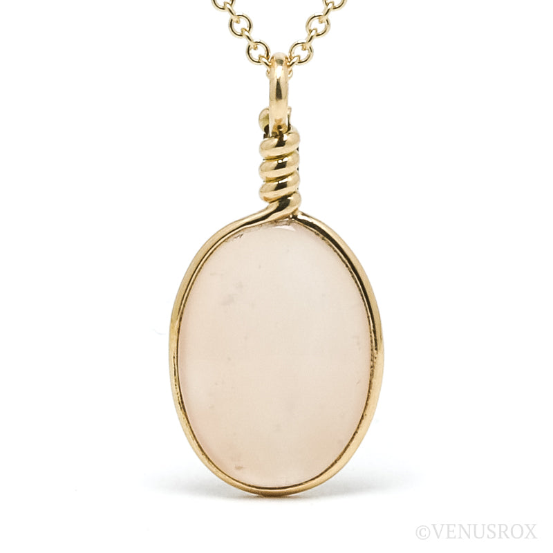 Peach Moonstone Polished Crystal Pendant from India | Venusrox