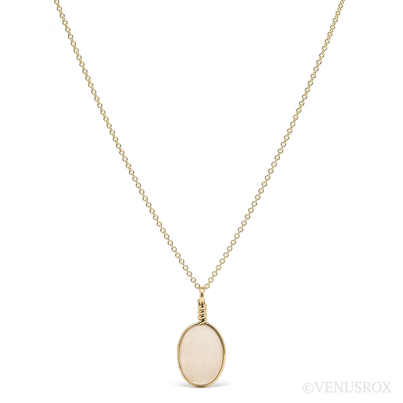 Peach Moonstone Polished Crystal Pendant from India | Venusrox