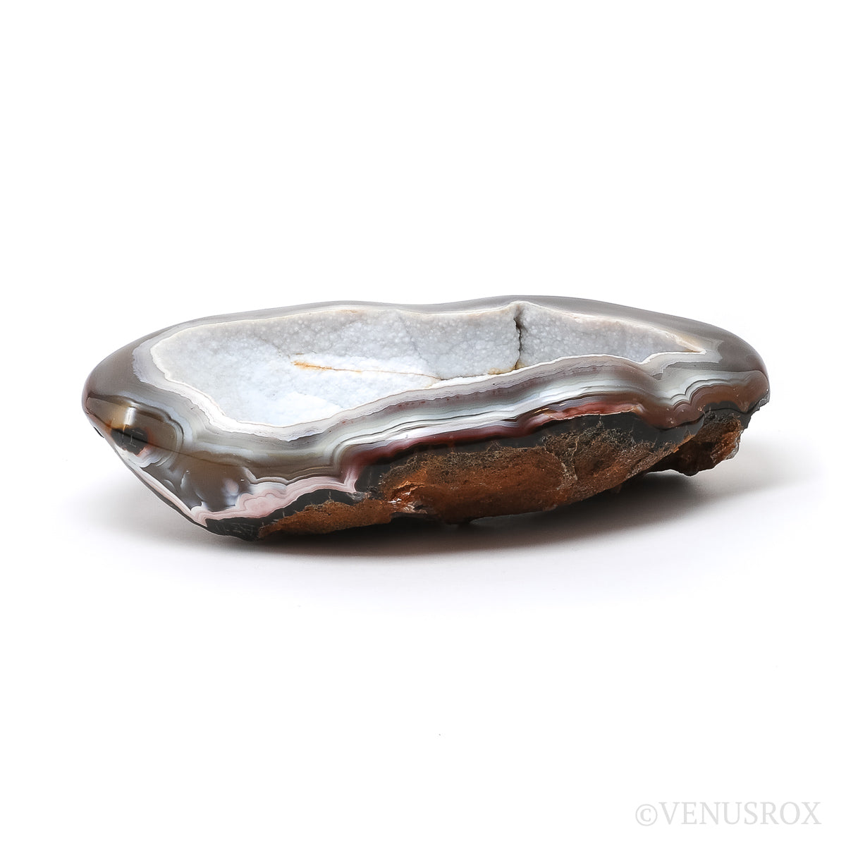 Agate Part Polished/Part Natural Geode from Brazil mounted in a bespoke stand | Venusrox