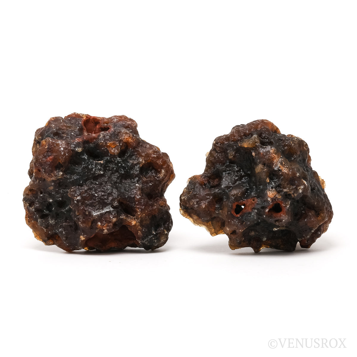 AGATE (RED FOX) POLISHED/NATURAL NODULE PAIR - POLISHED CRYSTALS