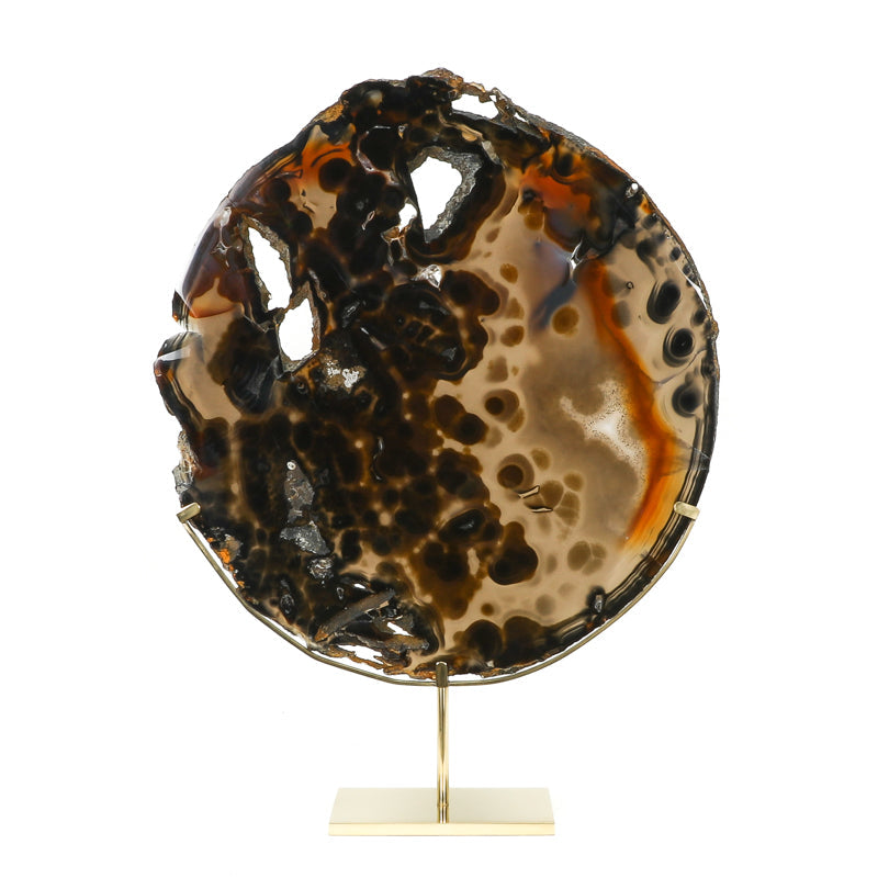 Agate Polished Slice from Brazil mounted in a bespoke stand | Venusrox