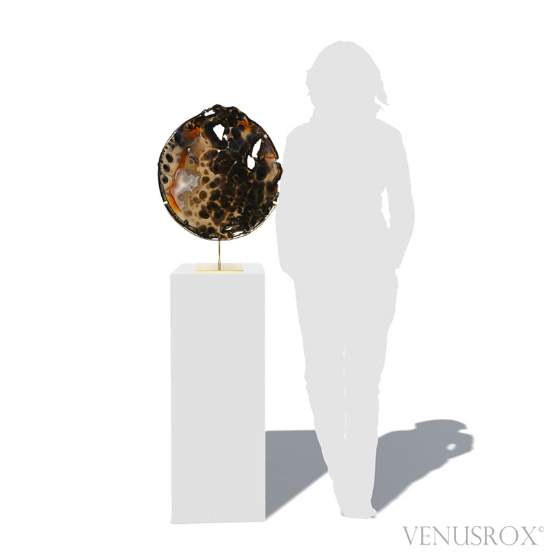 Agate Polished Slice from Brazil mounted in a bespoke stand | Venusrox