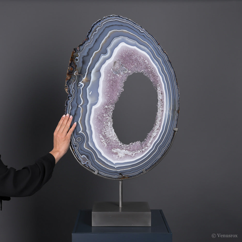 Agate with Amethyst Polished Slice | Venusrox