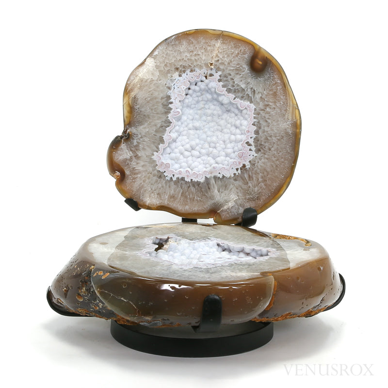 AGATE WITH QUARTZ (CLEAR) POLISHED/NATURAL NODULE - POLISHED CRYSTALS