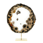Agate with Clear Quartz Polished Slice from Brazil mounted in a bespoke stand | Venusrox