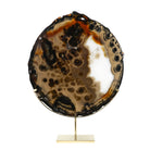 Agate with Clear Quartz Polished Slice from Brazil mounted in a bespoke stand | Venusrox