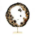 Agate with Clear Quartz Polished Slice from Brazil mounted in a bespoke stand | Venusrox